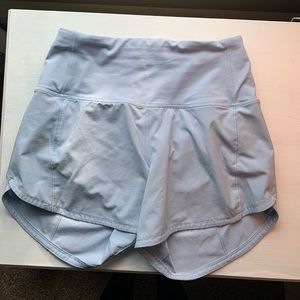 lululemon BLUE LINEN 4” speed up shorts SIZE 0